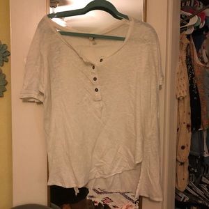 Free People Tops - Free People White Button Tee Free People Tops - Free People White Button Tee